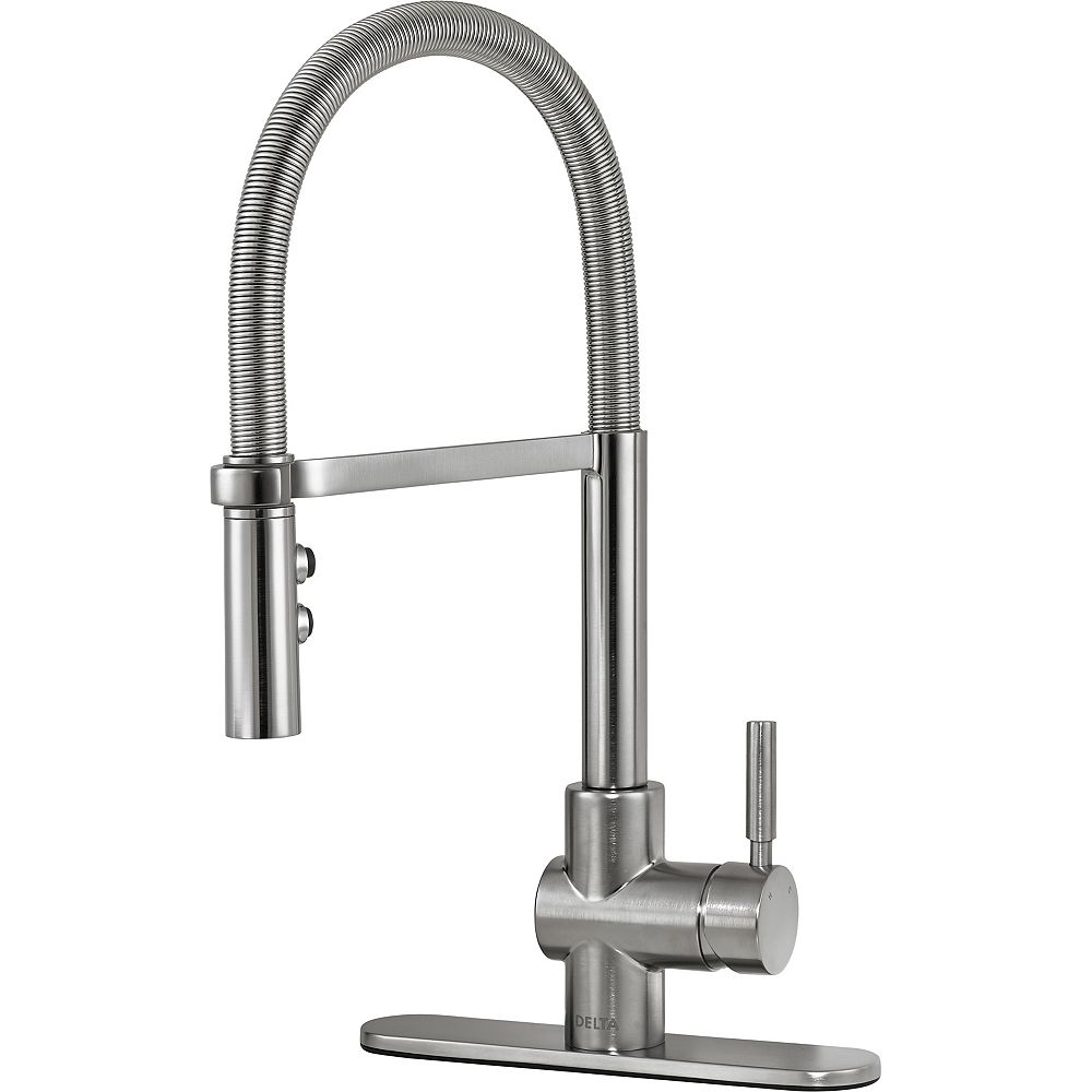 Delta Struct Single Handle Pull Down Kitchen Faucet With Spring Spout