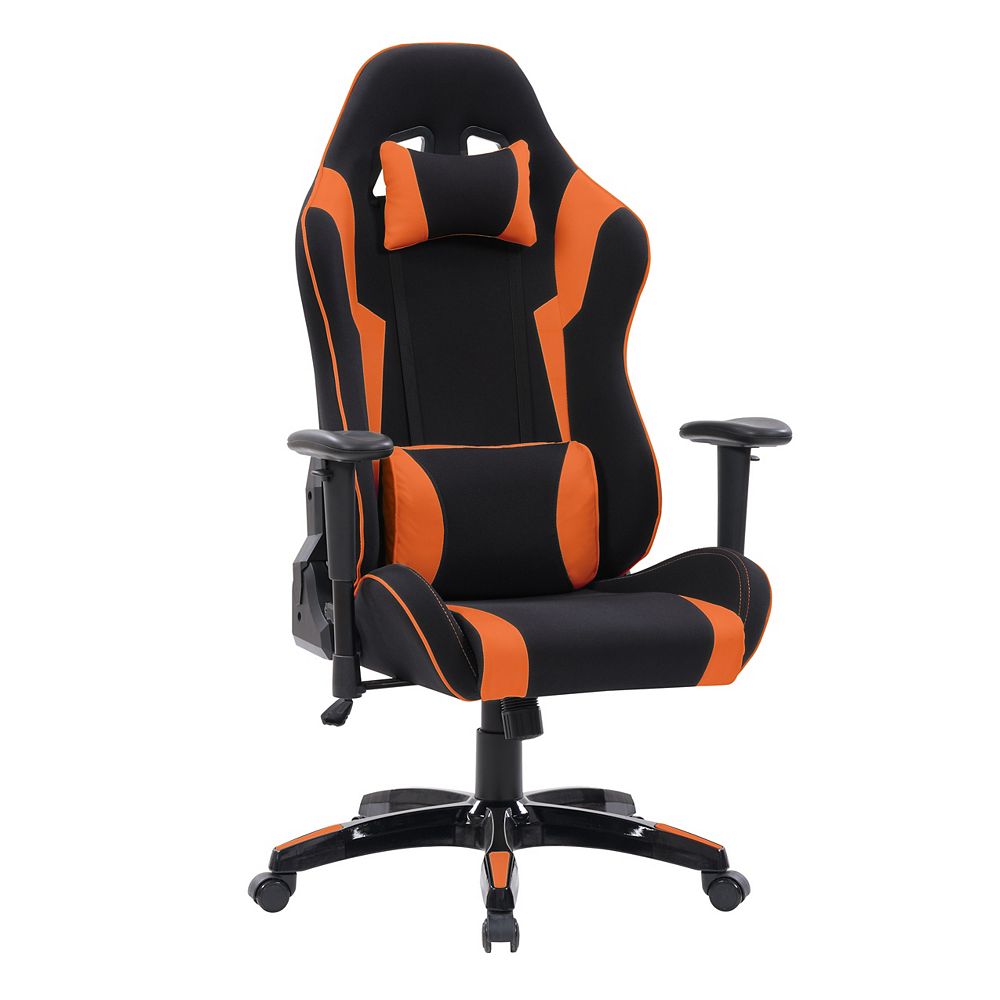 Corliving Black and Orange High Back Ergonomic Gaming Chair The Home