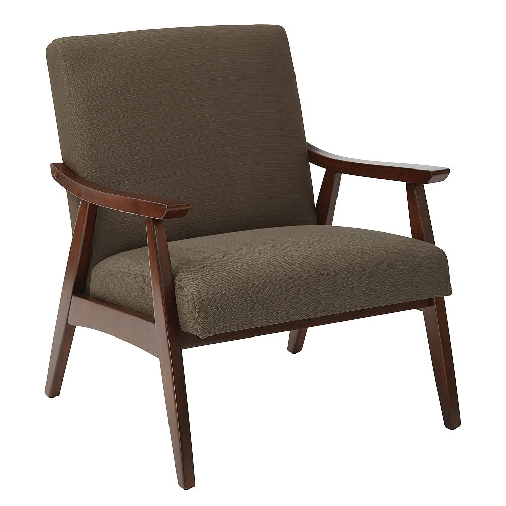 Work Smart Davis Chair in Klein Otter fabric with medium Espresso frame