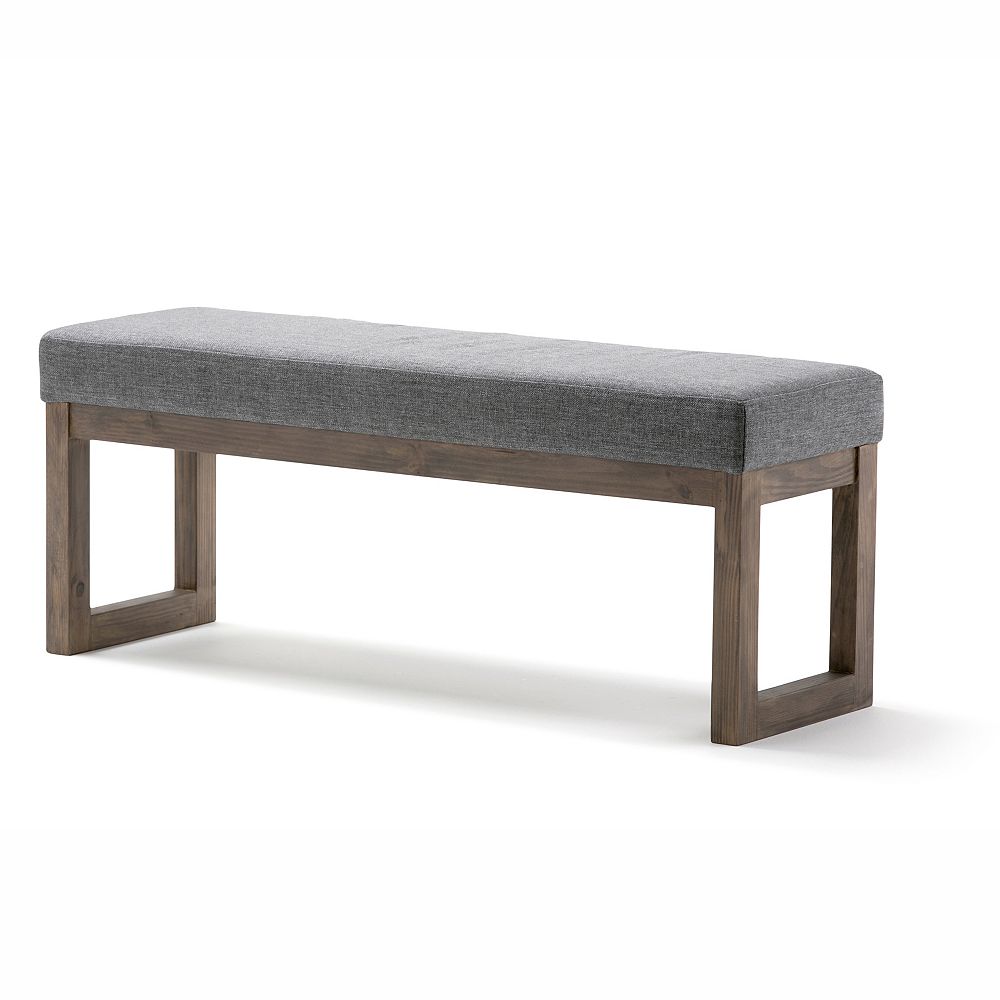 Simpli Home Milltown Large Ottoman Bench in Grey Linen Look | The Home ...