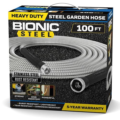 Bionic Steel 100 Foot Garden Hose, 304 Stainless Steel Metal Hose  Super Tough & Flexible Water Hose