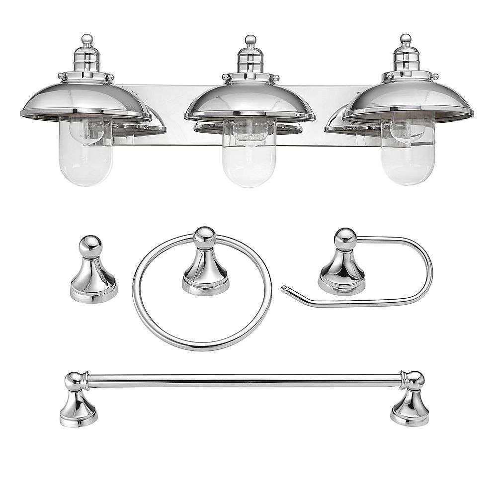 Globe Electric Freemont Bathroom Vanity Light Fixture With 4 Piece All In One Bathroom Har The Home Depot Canada