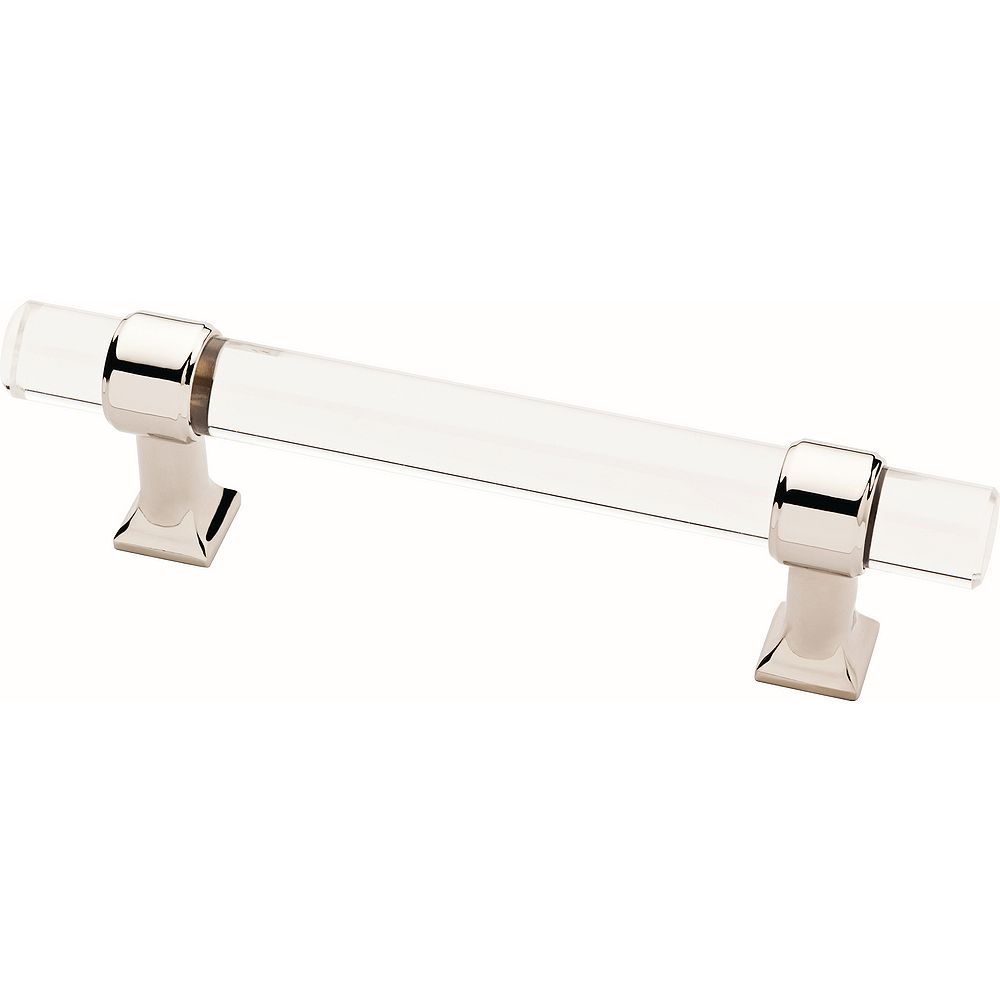Liberty Acrylic 96mm Polished Nickel Bar Pull The Home Depot