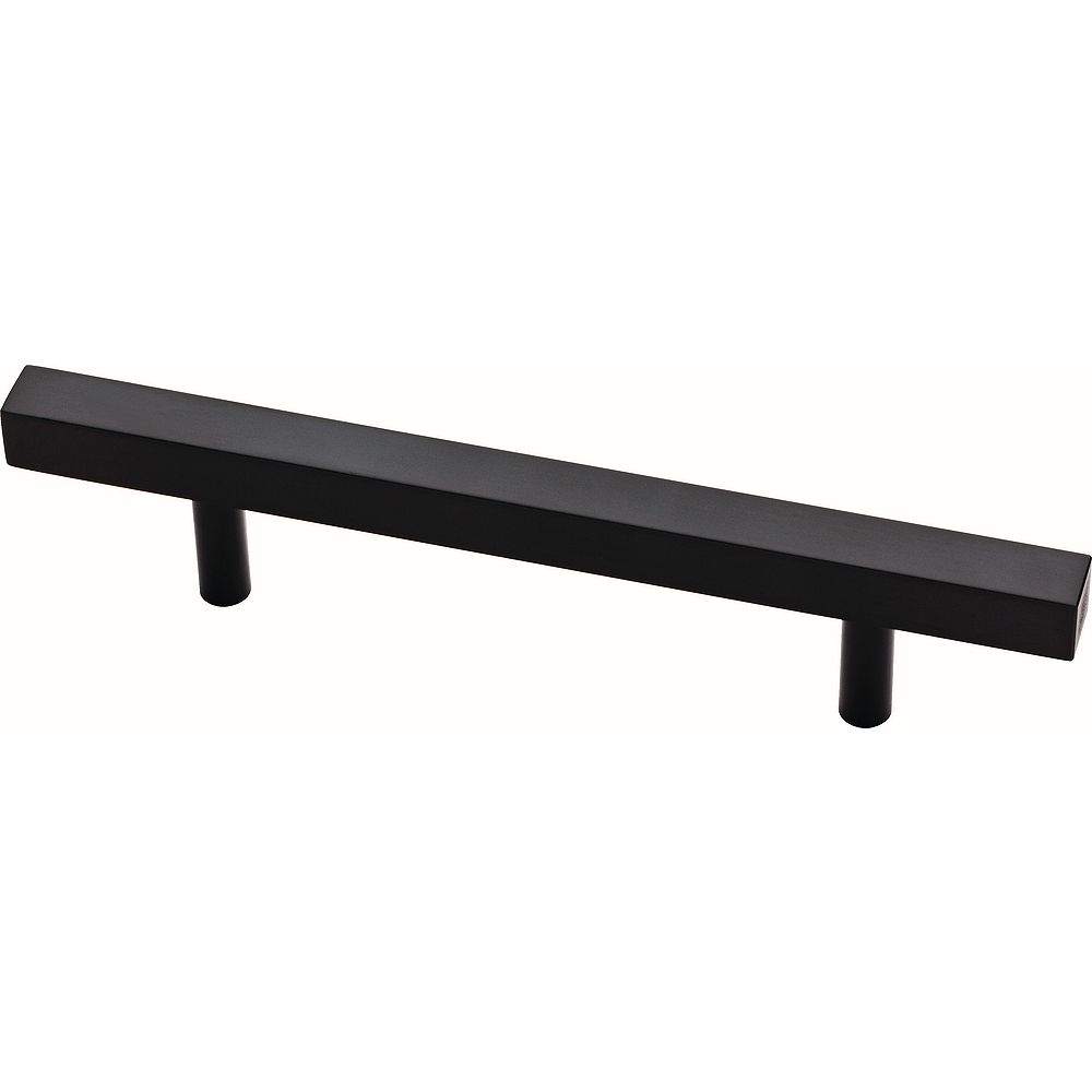 Liberty Square 96mm Flat Black Bar Pull w/out decorative feet