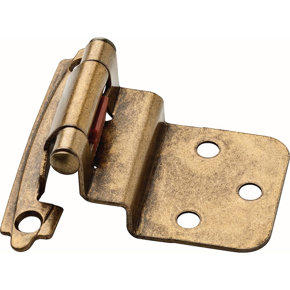 Liberty 3/8 inch Antique Brass SelfClosing Inset Hinge (1Pair) The Home Depot Canada
