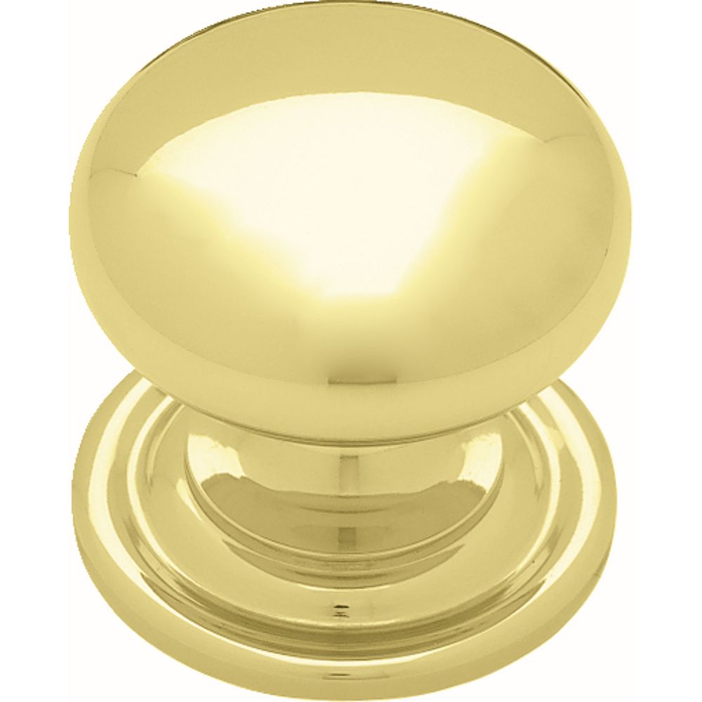 Liberty 13/8 inch Polished Lacquered Brass Solbra Knob The