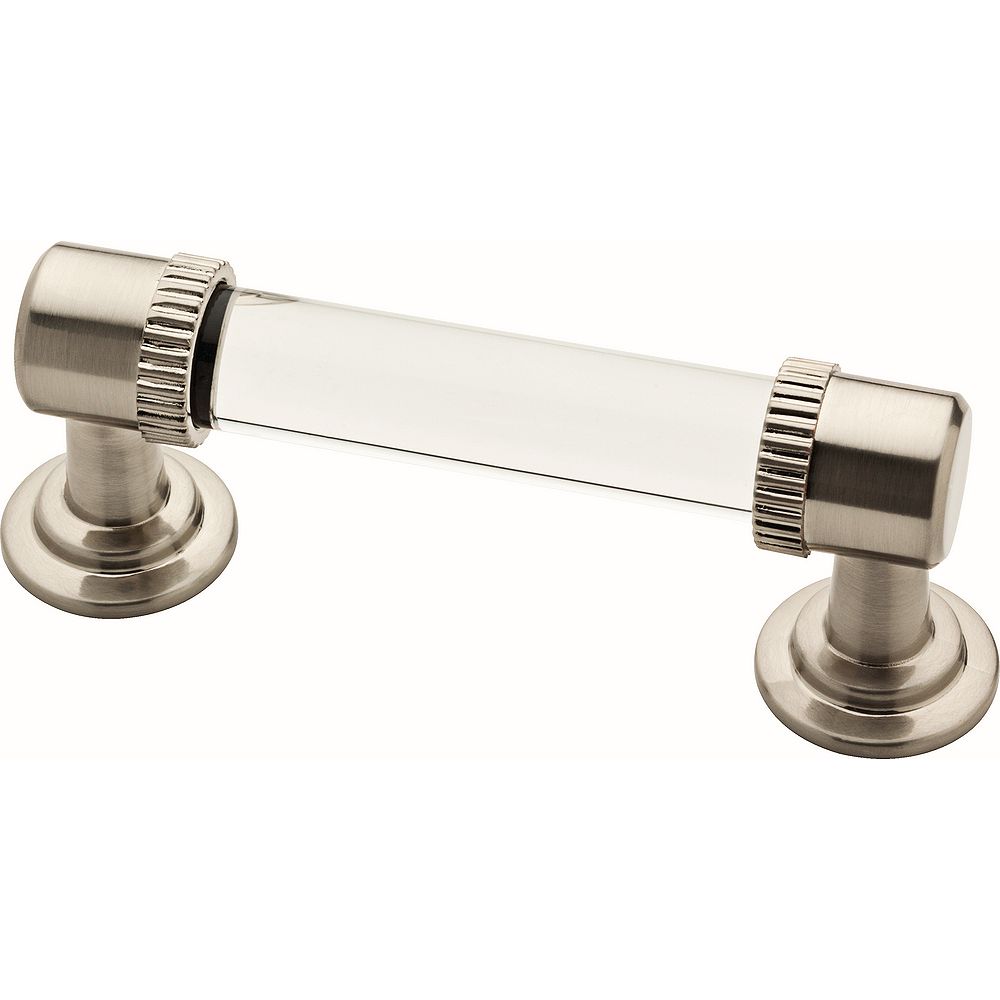 Liberty Clear Glass 3 inch Satin Nickel Pull The Home Depot