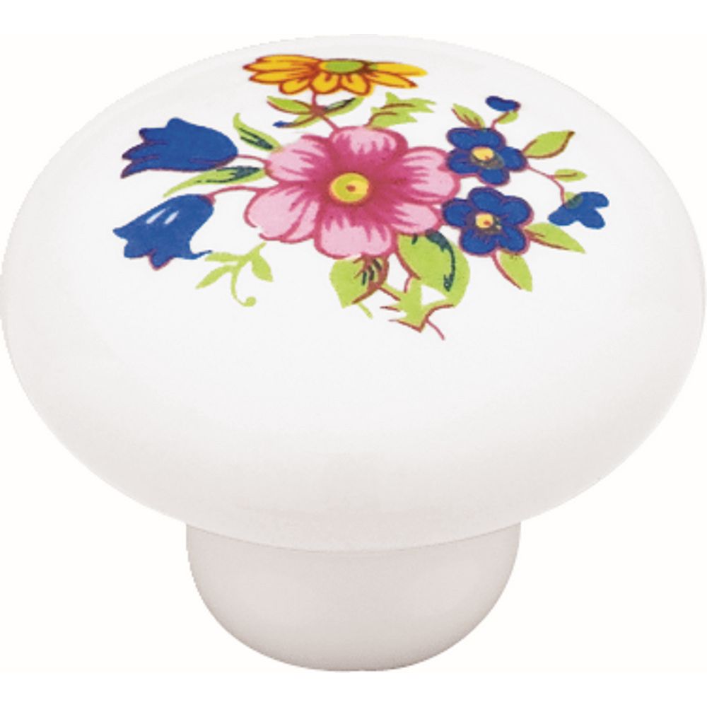 Liberty 11/4 inch White Floral Ceramic Knob The Home Depot