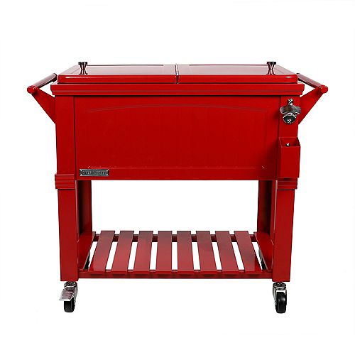 Patio Cooler Furniture Style 80QT - Red