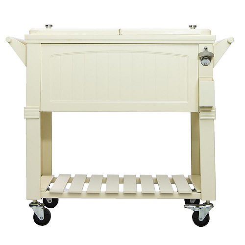 Patio Cooler Furniture Style 80QT - Cream