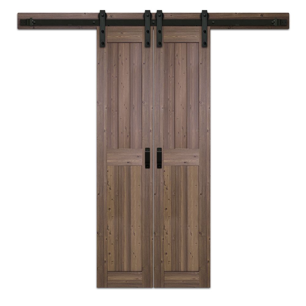 TRUporte 18 inch x 84 inch Gunstock Two Panel Biparting Rustic Barn ...