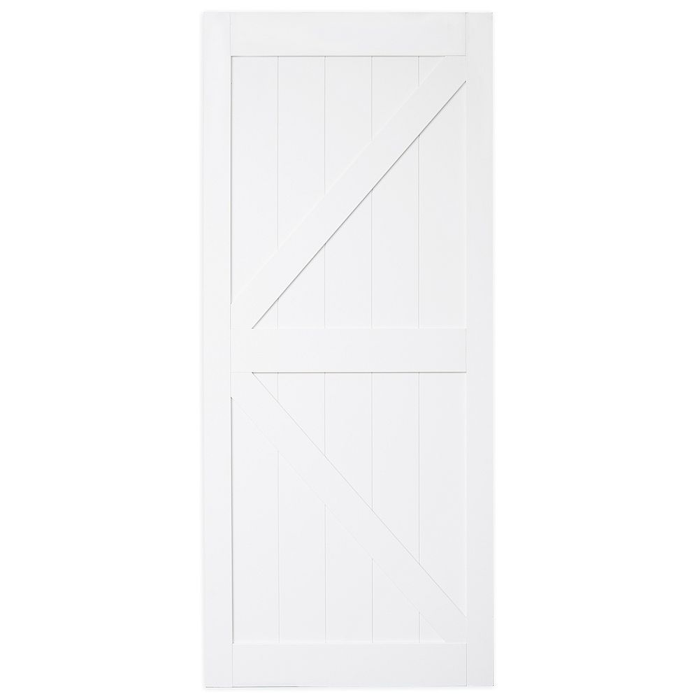 TRUporte 42 inch x 84 inch Bright White K Design Rustic PreDrilled