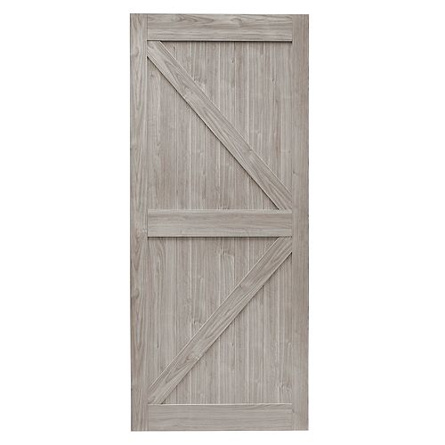 42 inch x 84 inch Silver Oak K Design Rustic Pre-Drilled Barn Door Slab