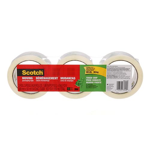 Packaging Tape 3500-3-ESF Clear, 1.88 inch x 54.6 yd (48 mm x 50 m), 3/Pack