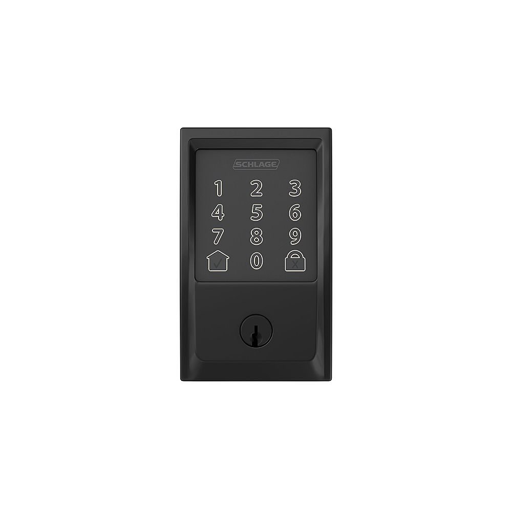 Schlage Encode Matte Black Electronic Smart WiFi Keyless Entry Deadbolt Lock with Century