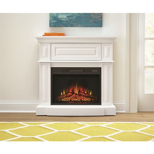 38-inch Electric Fireplace in White