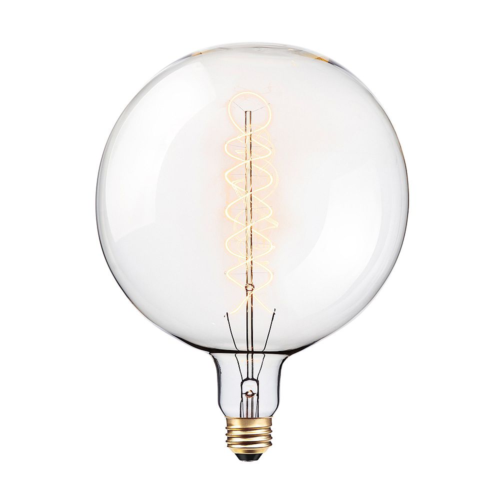 Globe Electric Oversized Round Vintage Edison 100W Clear Glass Dimmable Incandescent Light