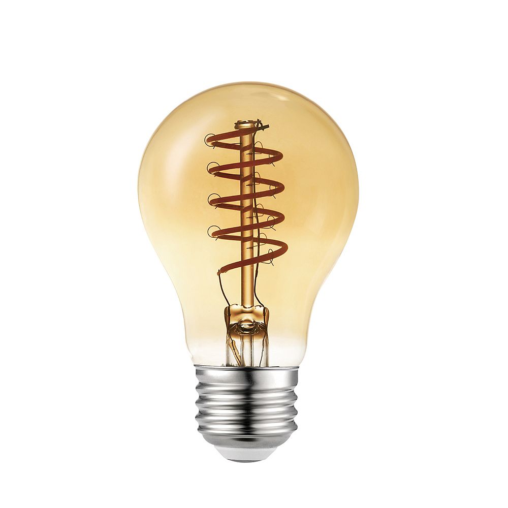 Globe Electric Ampoule DEL A19 Vintage Edison ambrée à intensité