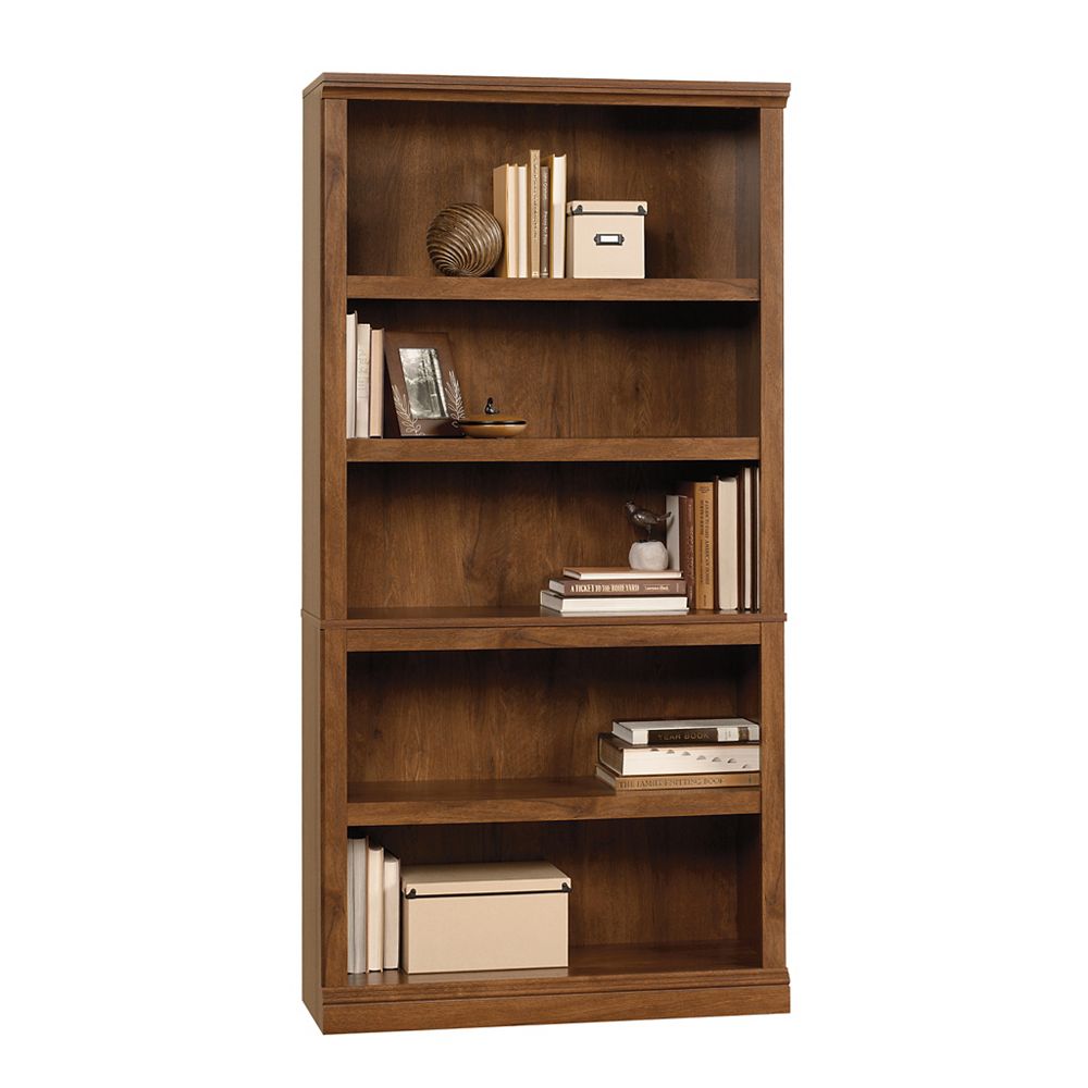 Sauder Woodworking Company 5 Shelf Split Bookcase In Oiled Oak The