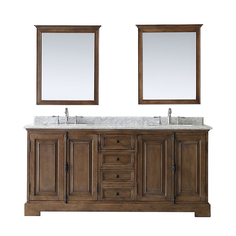 Home Decorators Collection Clinton 72inch W Double Vanity in Almond