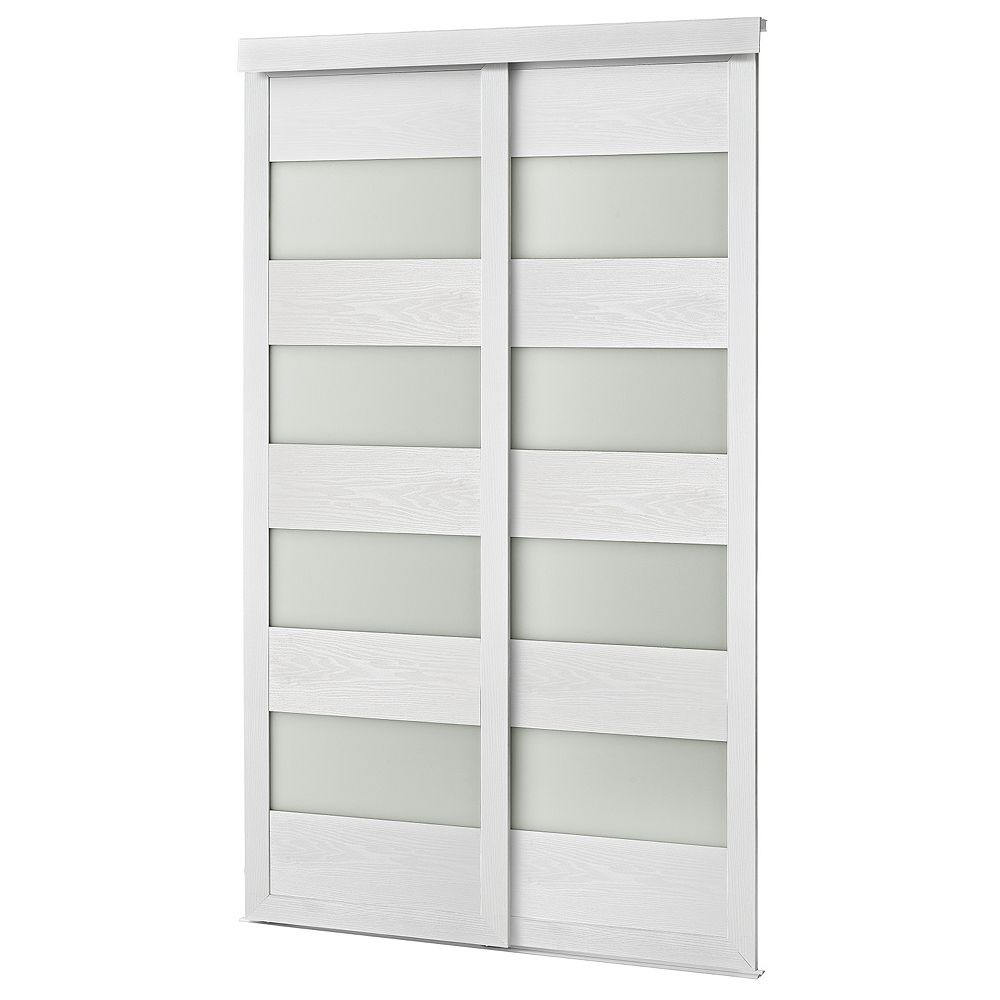 Veranda 60 Inch White Woodgrain Mdf, Sliding Mirror Closet Doors Home Depot Canada