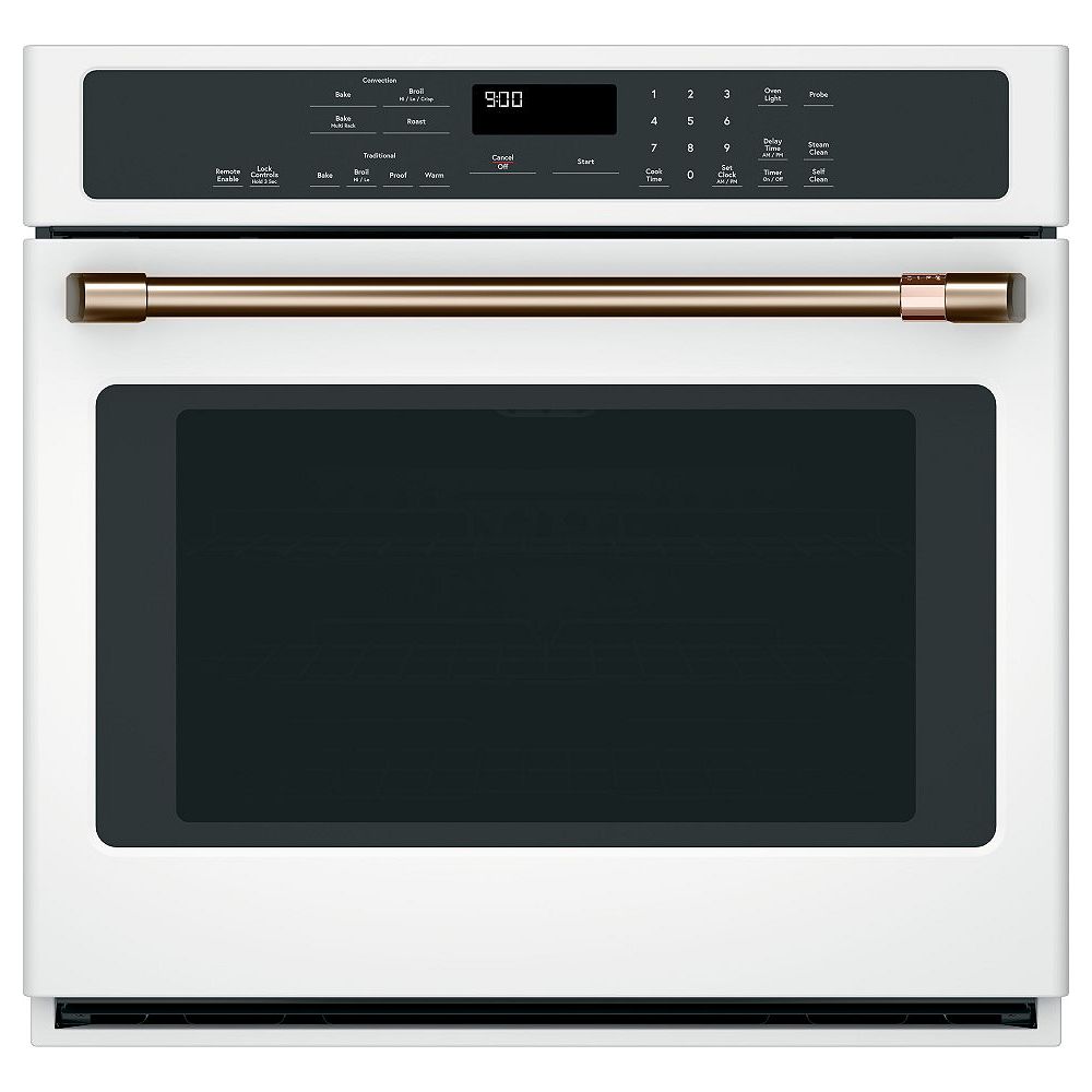Café 30inch Electric SelfCleaning Single Convection Wall Oven in Matte White The Home Depot