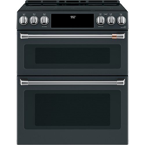 7 cu. ft. Induction Double Oven Slide-In Range in Matte Black
