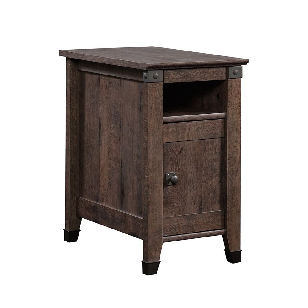 Sauder Woodworking Company Carson Forge Side Table In Coffee Oak The Home Depot Canada