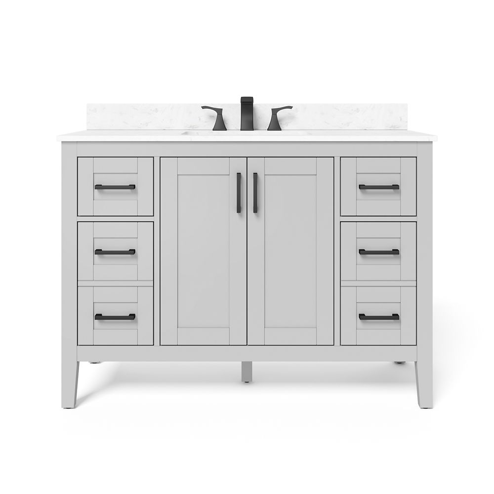Bathroom Vanities With Tops The Home, Chesswood 30 Inch Vanity Combo In Grey With Stone Top