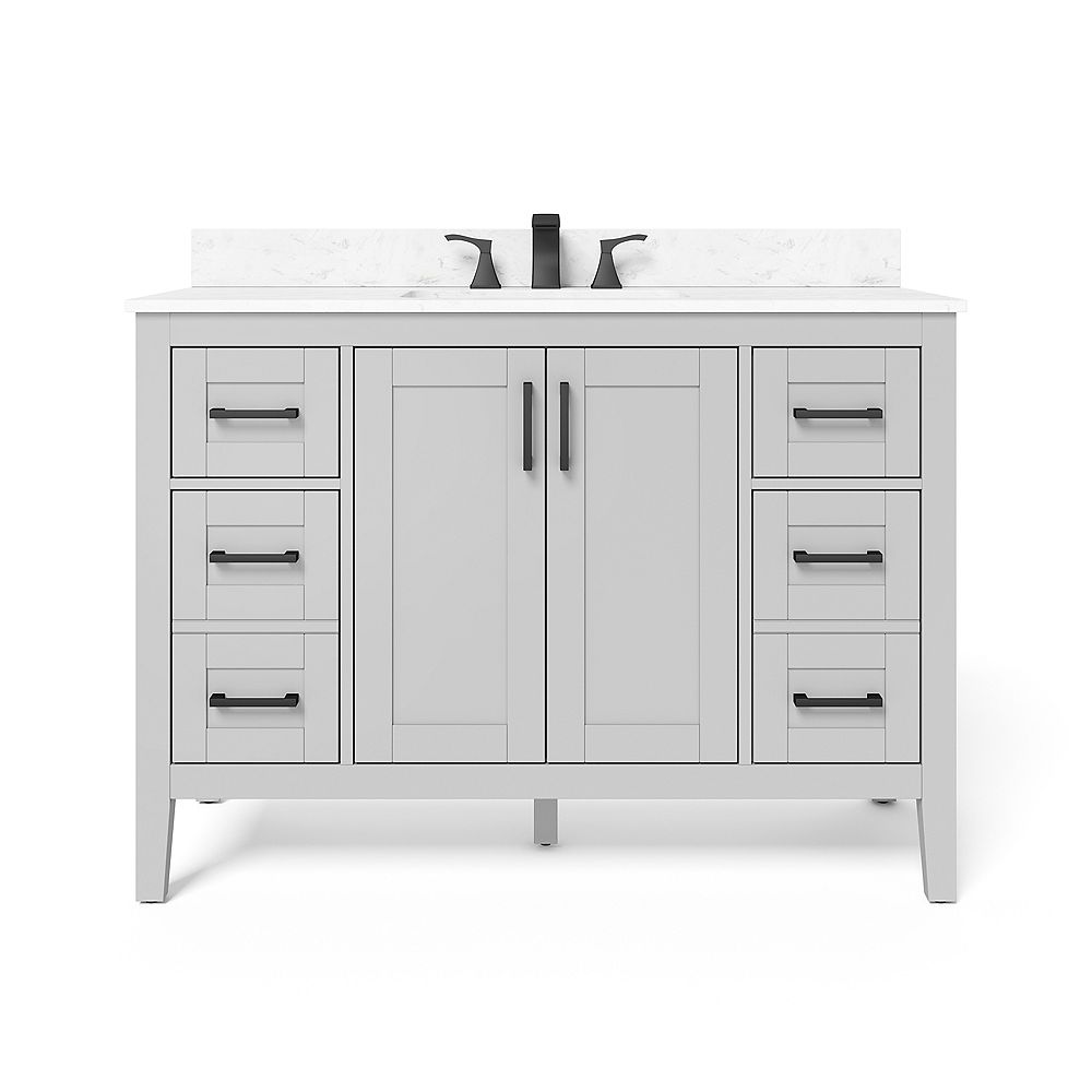 Home Decorators Collection Ellia 48 Inch Vanity In Grey With White