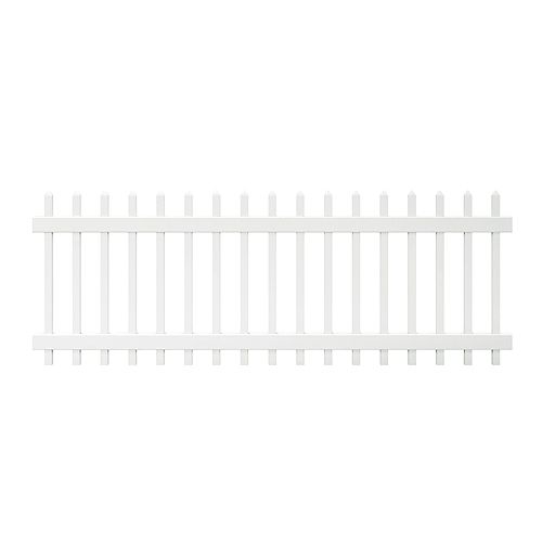 Chelsea 3 ft. H x 8 ft. W White Vinyl Spaced Picket Fence Panel