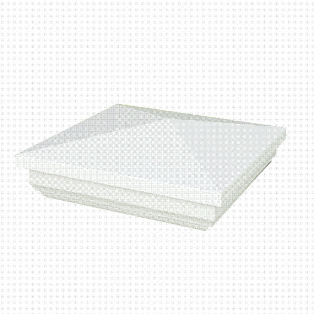 Veranda 4 inch x 4 inch White Vinyl New England Fence Post Cap The
