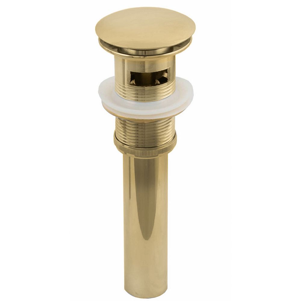 American Imaginations 26 Inch W Brass Bathroom Sink Drain With Overflow In Gold The Home Depot Canada