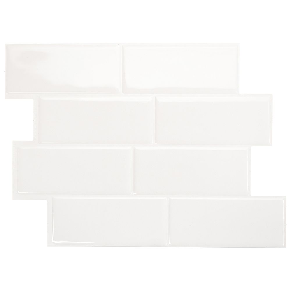 Smart Tiles Peel and stick backsplash Metro Blanco tiles, Ceramic look ...