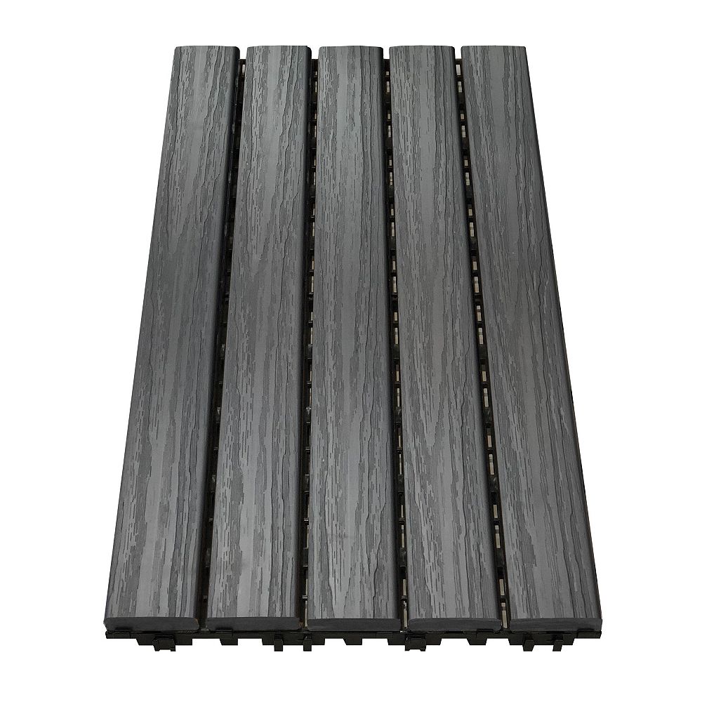 Aura 12 Inch X 24 Deck And Balcony Tile Driftwood 10 Sq Ft Case The Home Depot Canada Aura 12 Inch X 24 Deck And Balcony