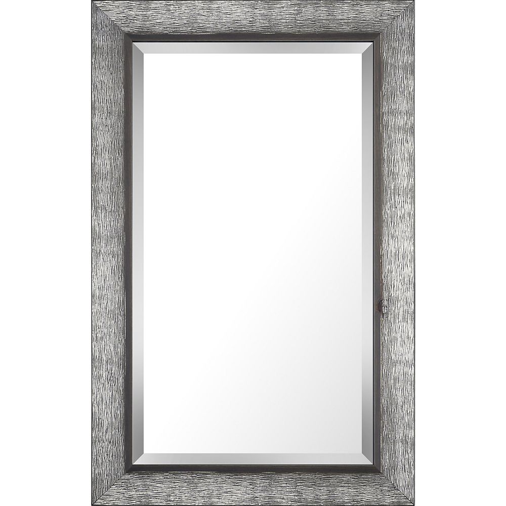 Art Maison Canada 20.5x32.5 Silver & Gray Finish Real Wood Bevel Mirror The Home Depot Canada