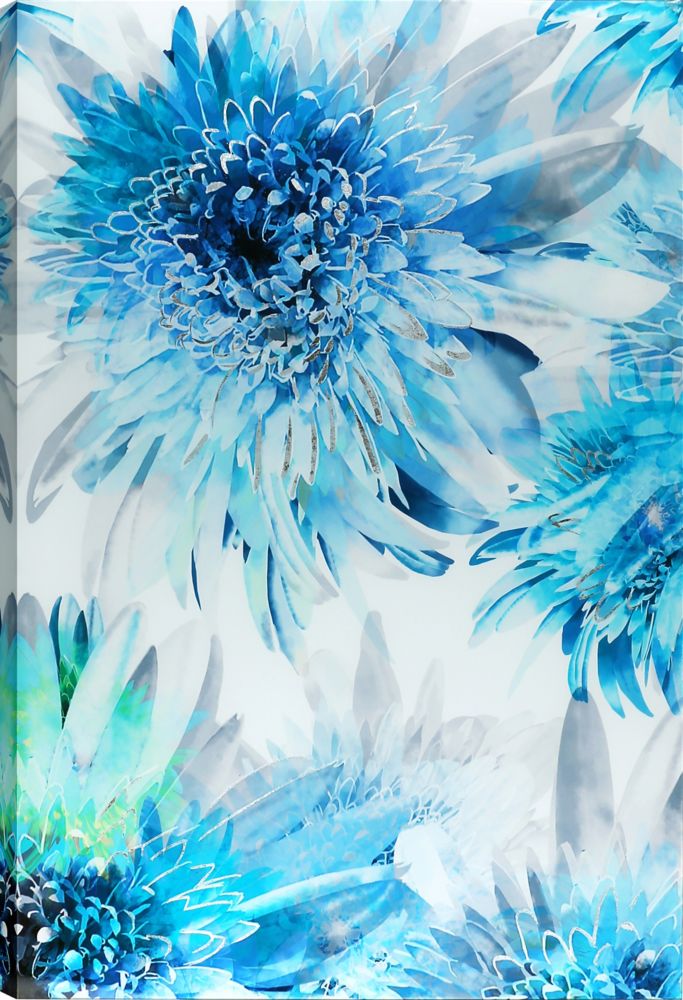 Art Maison Canada 47.25X31.5 Floral Tempered Glass with Foil Wall Art