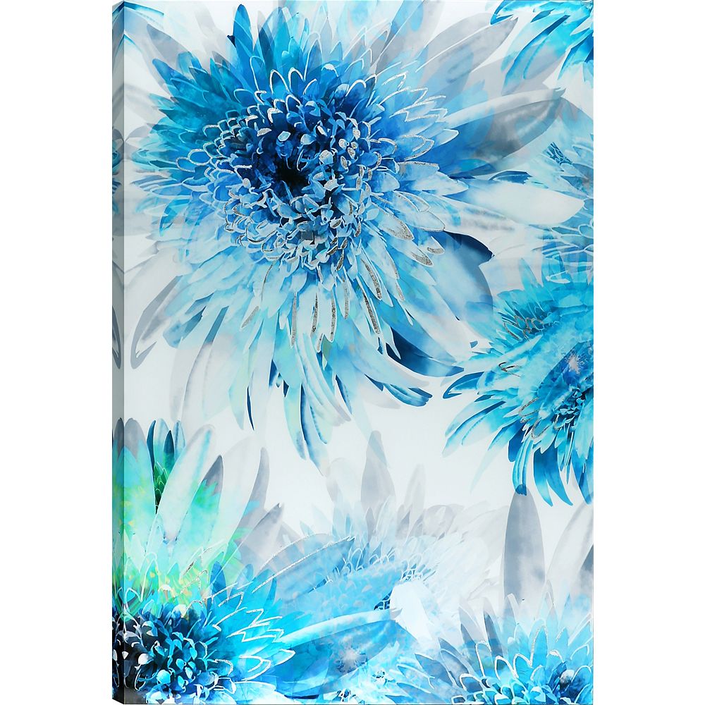 Art Maison Canada 47 25x31 5 Floral Tempered Glass With Foil Wall Art The Home Depot Canada