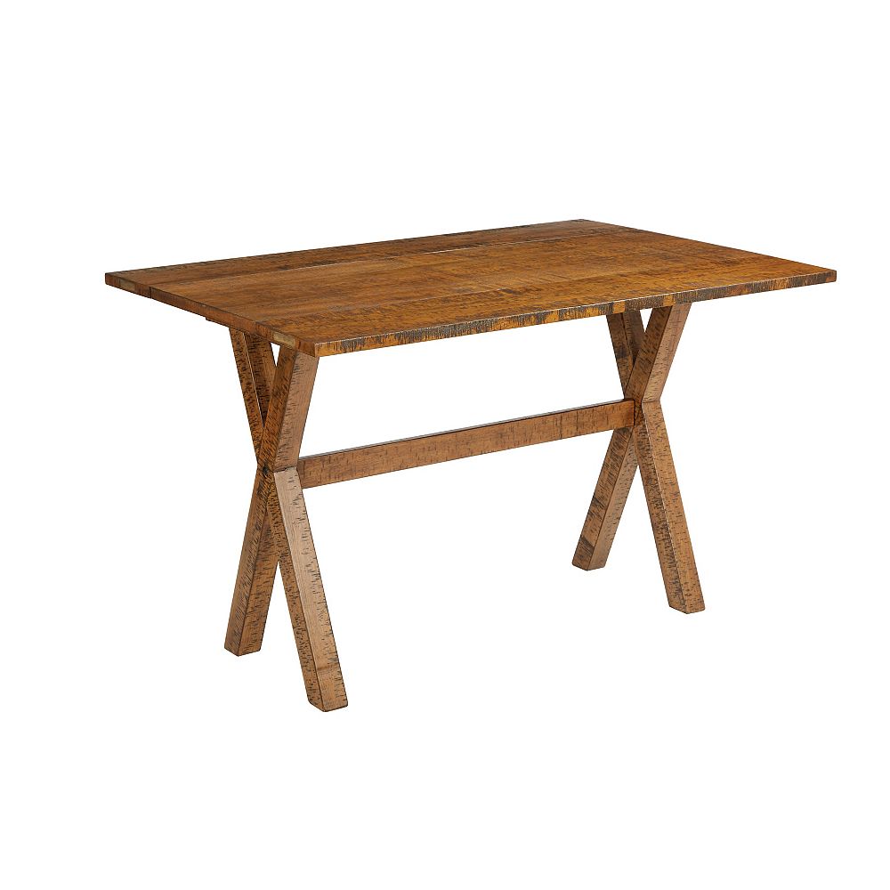 Osp Designs Mckayla Flip Top Table In Distressed Brown Finish