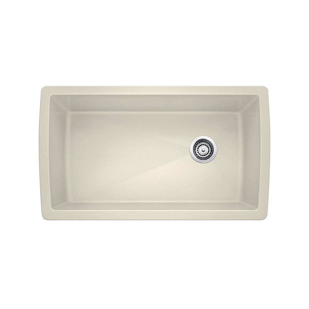 Blanco Diamond U Super Single Large Single Bowl Undermount Kitchen Sink Silgranit Biscui The Home Depot Canada