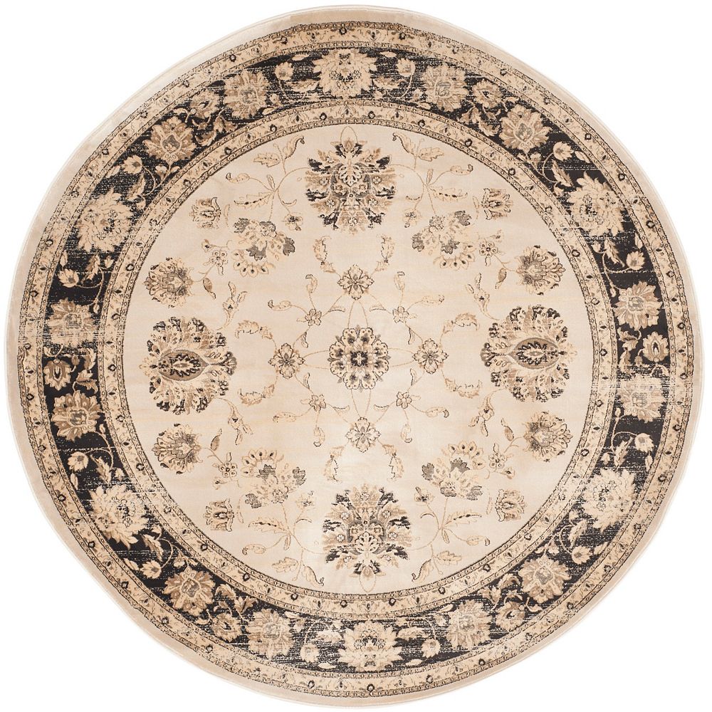Safavieh Vintage Ulric Ivory / Black 6 ft. 7-inch x 6 ft. 7-inch Round ...