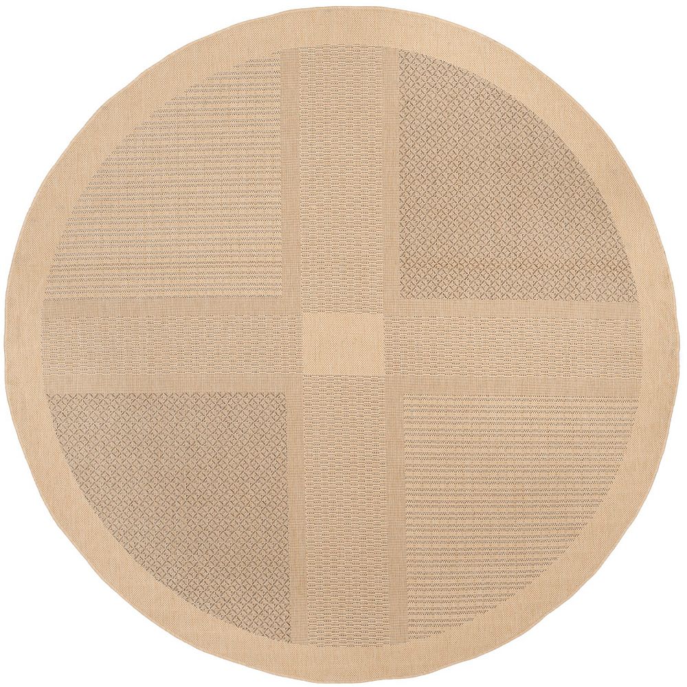 Safavieh Courtyard Abraham Natural / Brown 6 ft. 7-inch x 6 ft. 7-inch ...