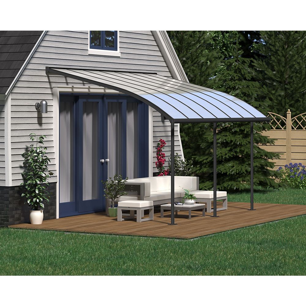 Palram Joya Patio Cover System 10 Ft X 14 Grey The Home Depot Canada Palram Joya Patio Cover System 10 Ft X, Outdoor Patio Covers Canada