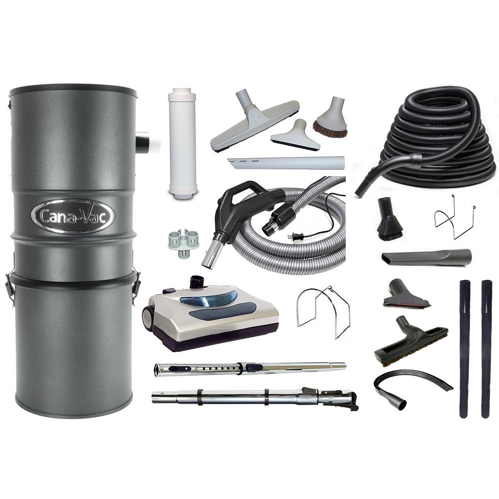 Canavac Powerful 600 Air Watt Electric Central Vacuum Package + BONUS