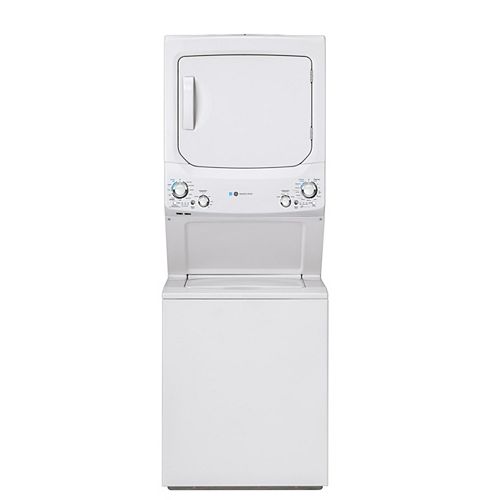 Unitized Apartment Size 27-inch Stacked Washer and Dryer Laundry Centre in White,