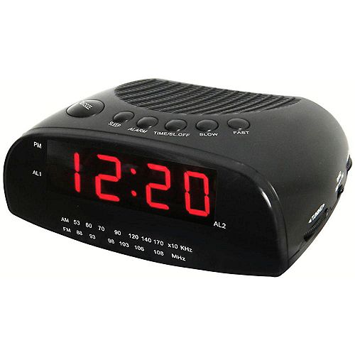 Alarm clock radio with am/fm and led screen