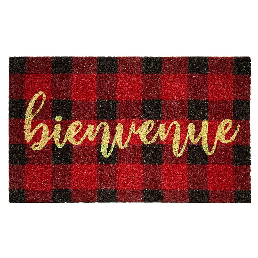 Home Decorators Collection "Bienvenue" 18inch x 30inch Red and Black