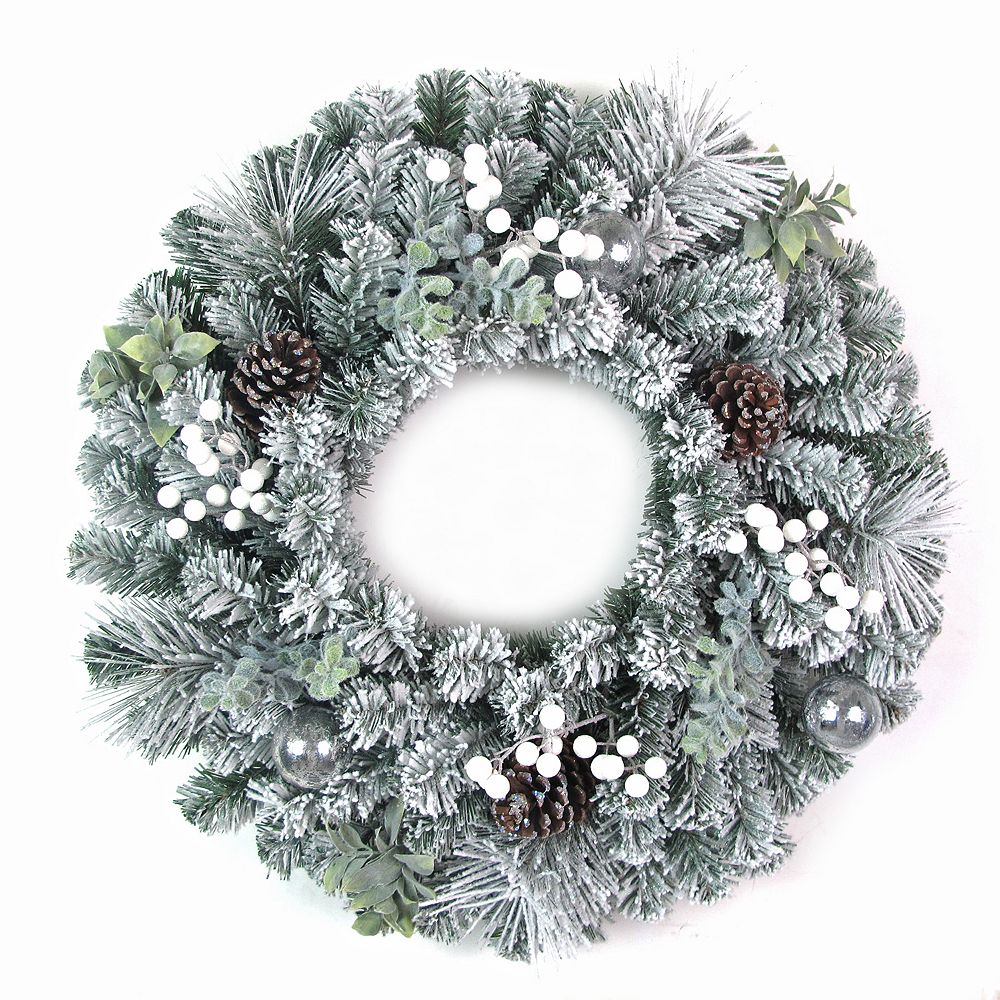 Home Accents Holiday 28 inch Flocked Wonderland Wreath | The Home Depot ...