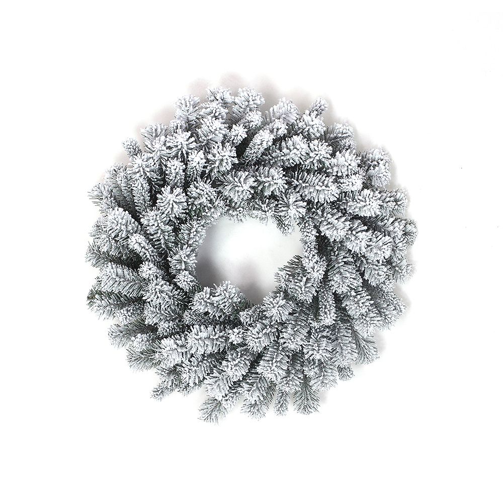 Home Accents 26inch Flocked Pine Christmas Wreath The Home Depot Canada