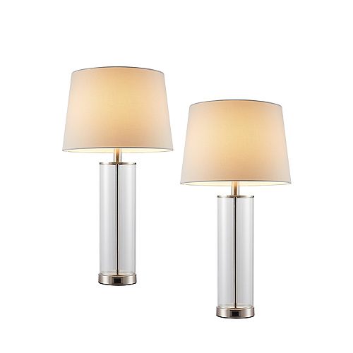 Acrylic Table Lamp with USB Port (2-Pack)